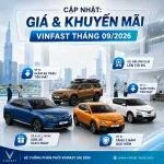 Chính Sách Giá & Khuyến Mãi VinFast Tháng 09/2026: VF 5 Giảm 60Tr, VF 6 Tặng 2 Năm Bảo Hiểm, VF 8 Sẵn Xe